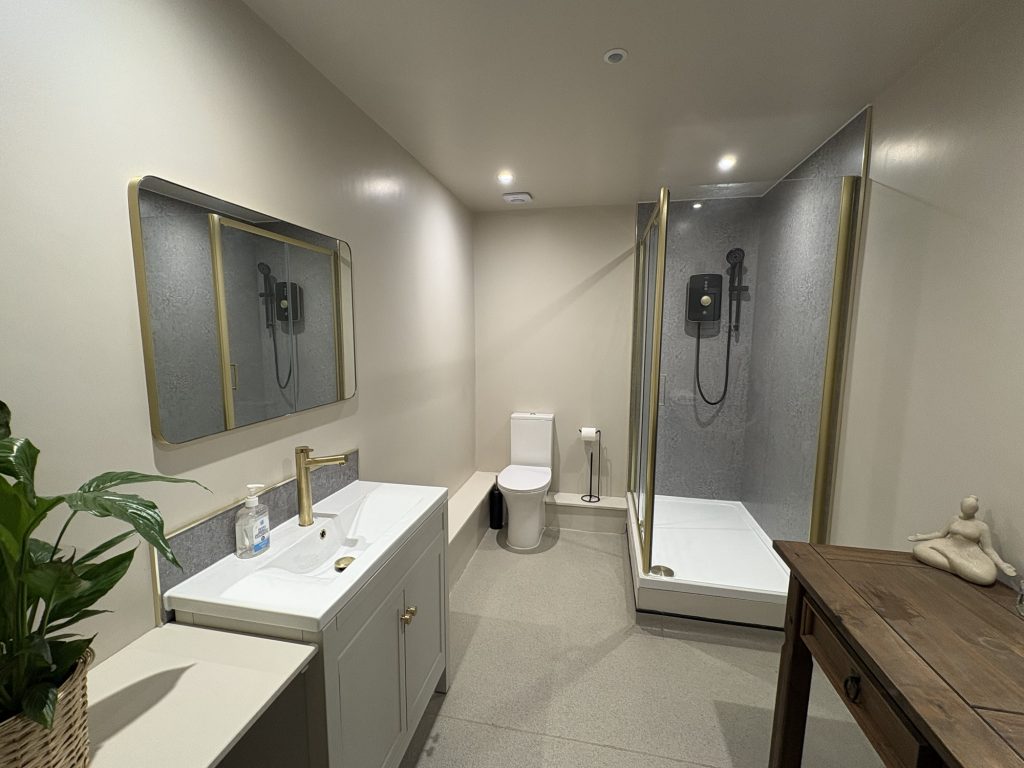 a bathroom with a shower